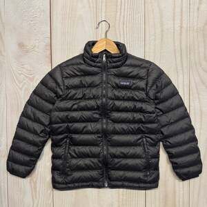 Patagonia Boys Duck Down 600 Fill Size Medium (10) Full Zip Puffy Jacket Black